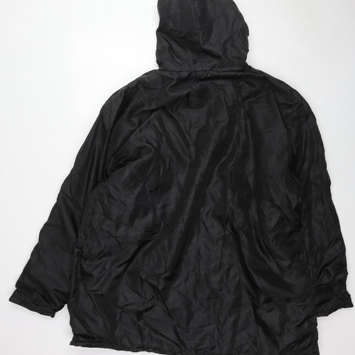 OHS Mens Black Rain Coat Jacket Size M Zip - Size M/L