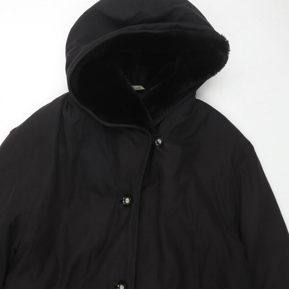 Canda Womens Black Rain Coat Coat Size 18 Button