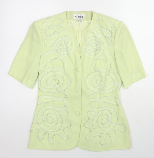 Gina Tricot Womens Green Jacket Blazer Size 10 Button