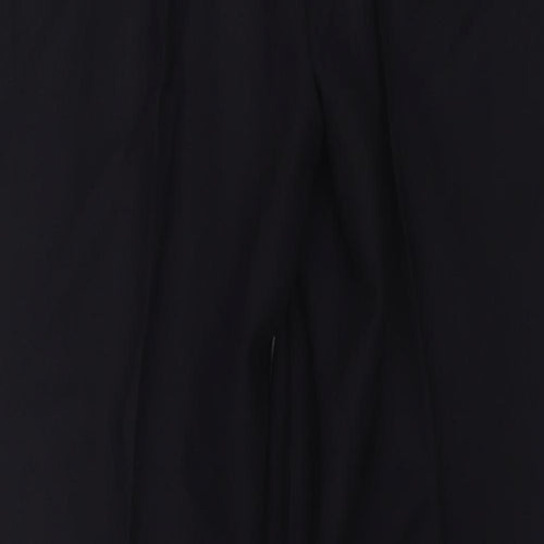 St Michael Womens Black Wool Chino Trousers Size 10 L30 in Regular Zip