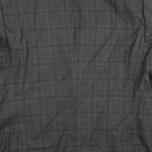 NEXT Mens Grey Plaid Polyester Jacket Suit Jacket Size 46 Regular