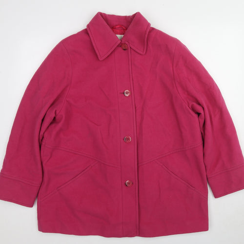 Marks and Spencer Womens Pink Jacket Size 18 Button