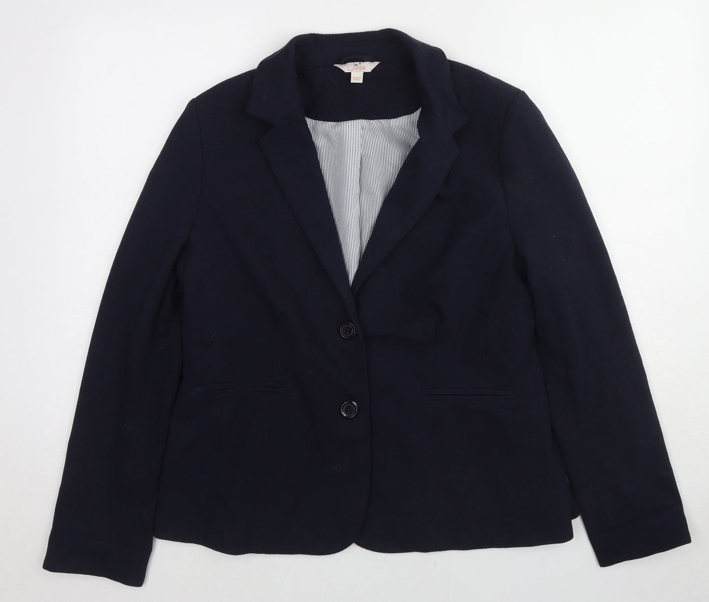 Julipa Womens Blue Polyester Jacket Blazer Size 14
