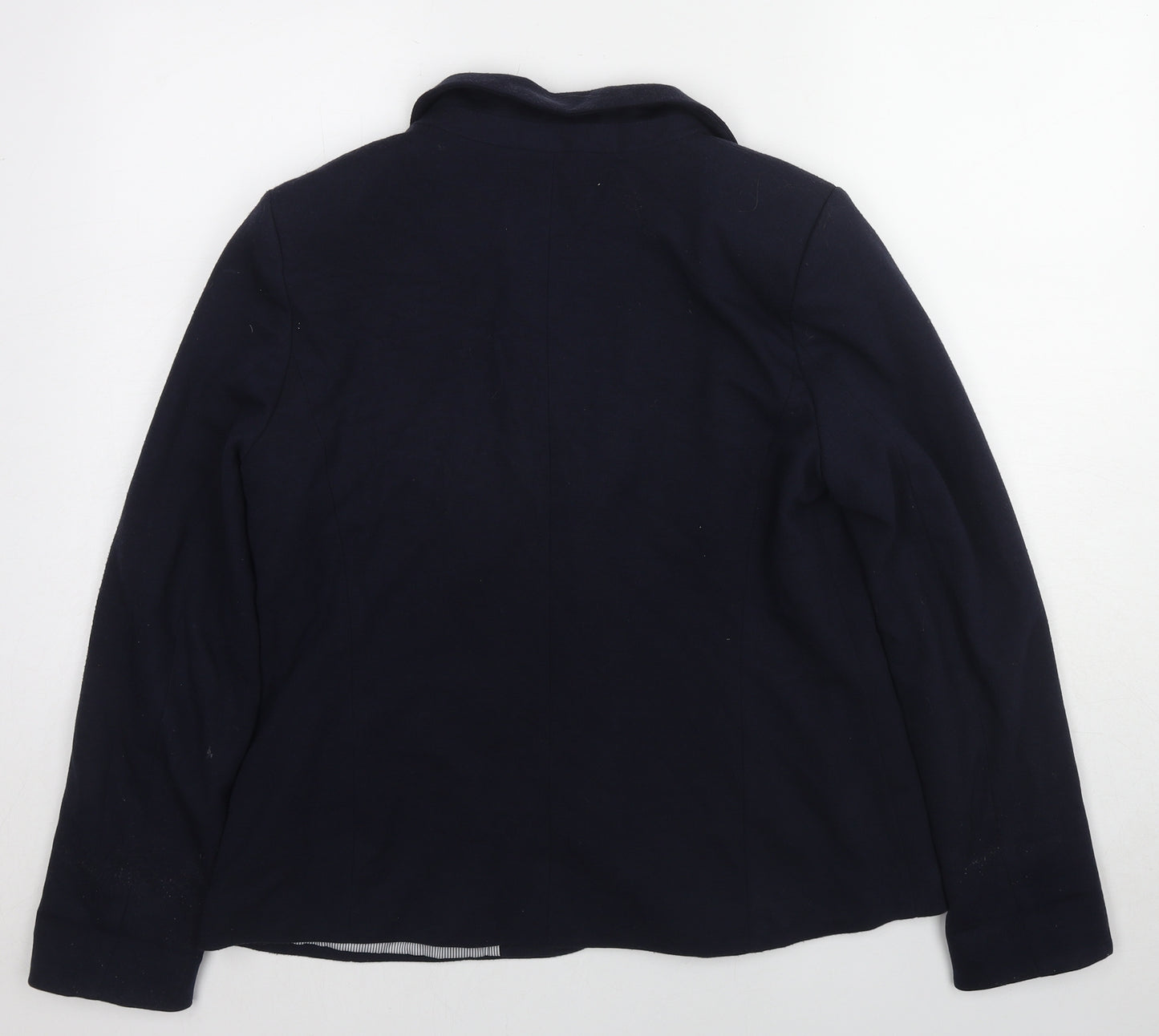 Julipa Womens Blue Polyester Jacket Blazer Size 14