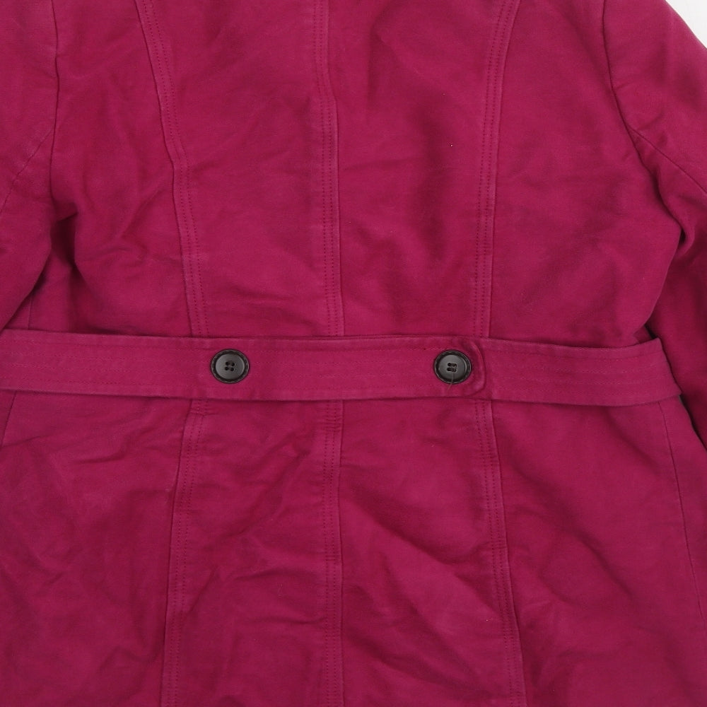 Marks and Spencer Womens Purple Pea Coat Coat Size 16 Button