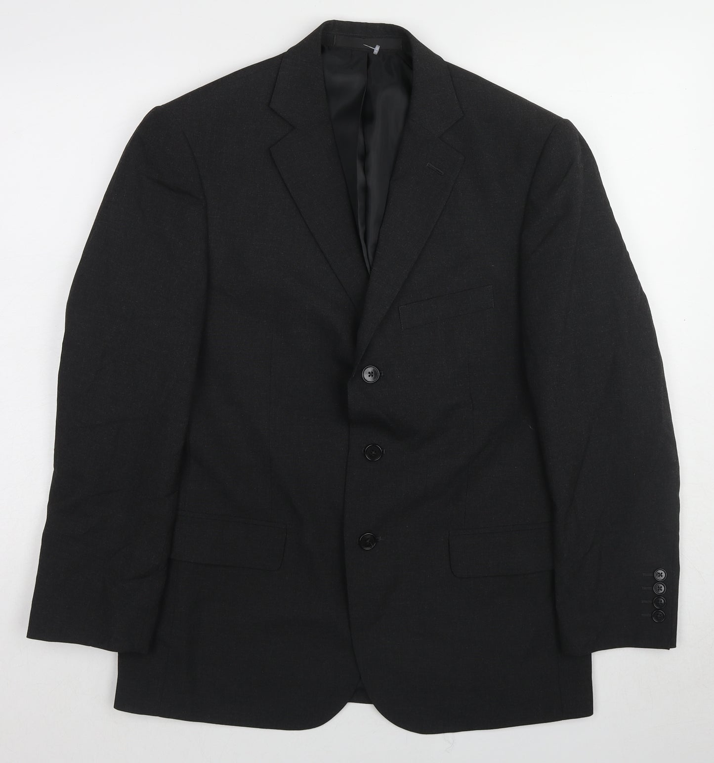 Marks and Spencer Mens Black Polyester Jacket Suit Jacket Size 38 Regular