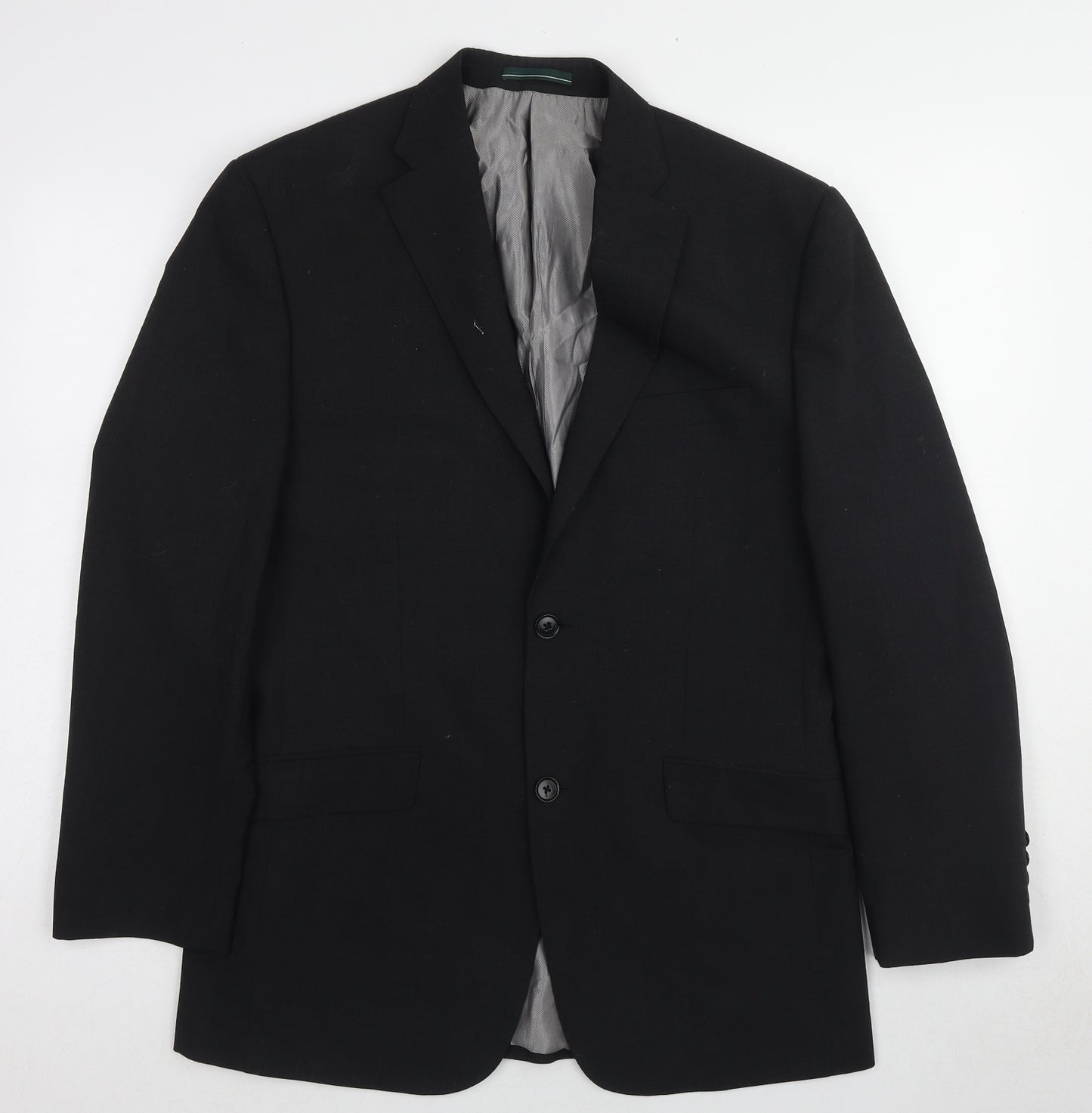 Greenwoods Mens Black Polyester Jacket Suit Jacket Size 38 Regular