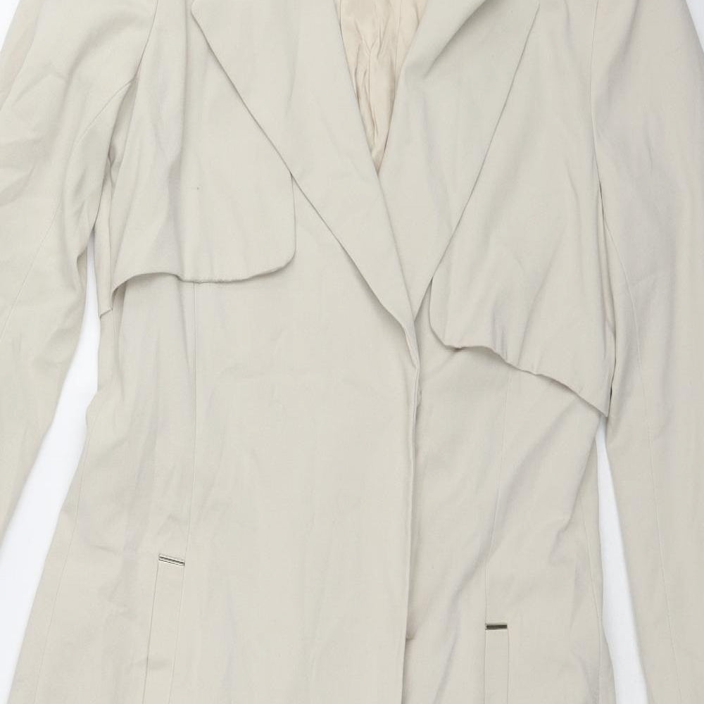 H&M Womens Beige Trench Coat Coat Size 6 Snap