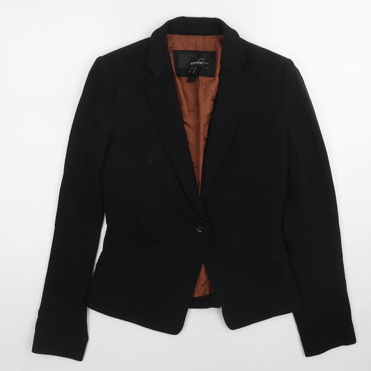 Mango Womens Black Polyester Jacket Blazer Size 8