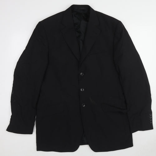 Michael Oliver Mens Black Polyester Jacket Suit Jacket Size 42 Regular