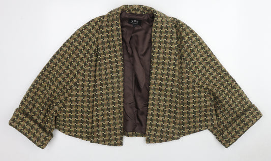 Per Una Womens Brown Geometric Jacket Blazer Size S