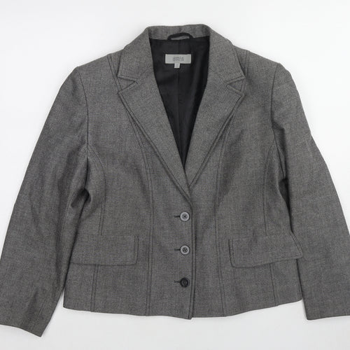 Marks and Spencer Womens Grey Polyester Jacket Blazer Size 14