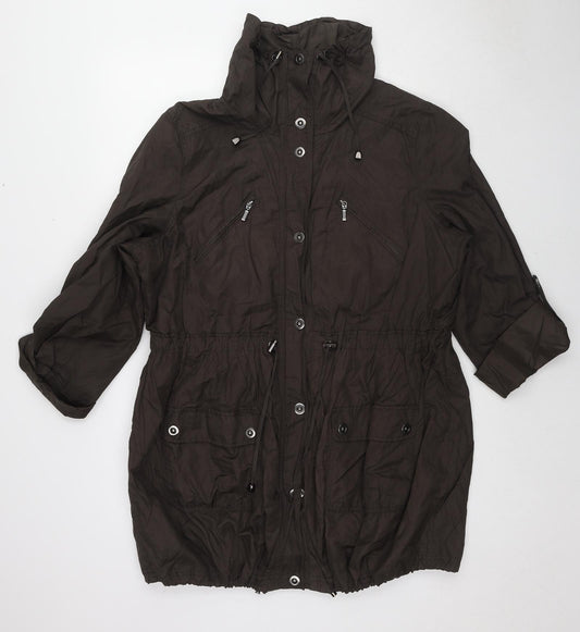 Debenhams Womens Brown Rain Coat Coat Size 20 Zip