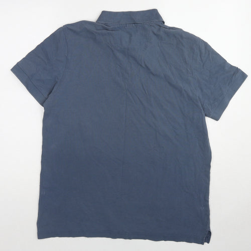 HUGO BOSS Mens Blue Cotton Polo Size XL Collared Pullover