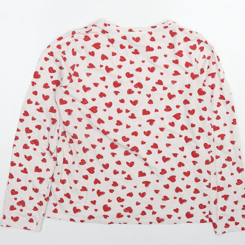 Zara Girls Multicoloured Geometric Cotton Basic T-Shirt Size 11-12 Years Round Neck Pullover - Heart Pattern