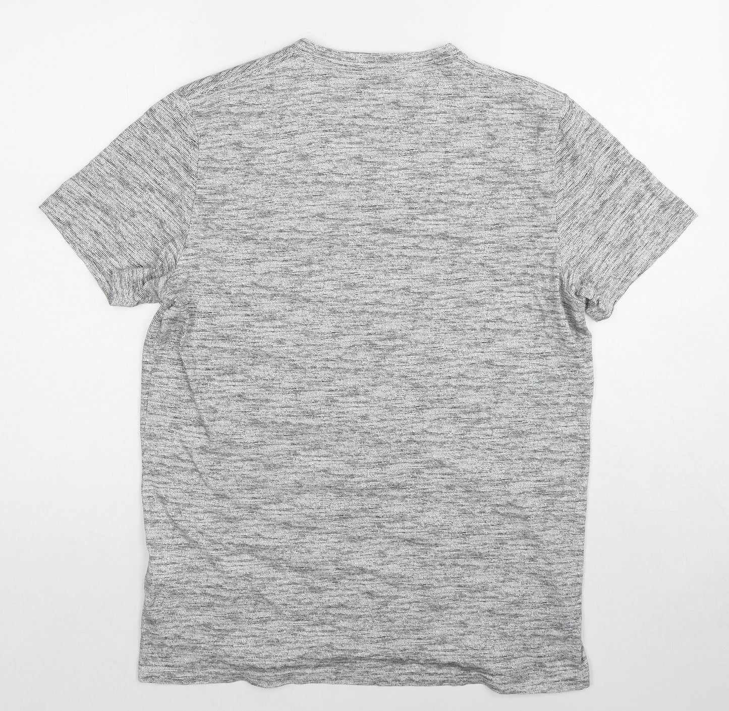 Hollister Mens Grey Cotton T-Shirt Size M V-Neck