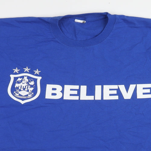 Believe Mens Blue Cotton T-Shirt Size 2XL Round Neck - Huddersfield F.C
