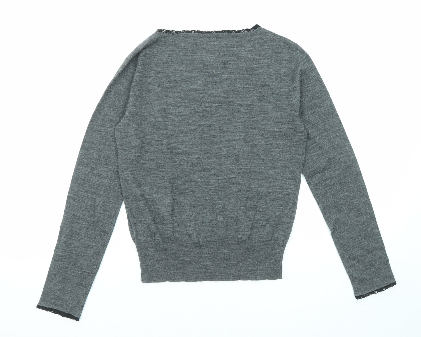Paul Smith Womens Grey Round Neck Wool Pullover Jumper Size M Pullover