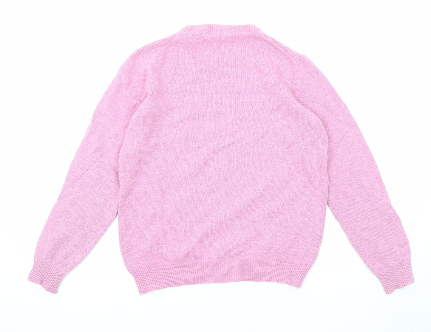 Woolovers Womens Pink Round Neck Wool Pullover Jumper Size S