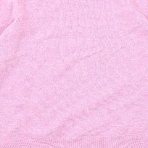 Woolovers Womens Pink Round Neck Wool Pullover Jumper Size S