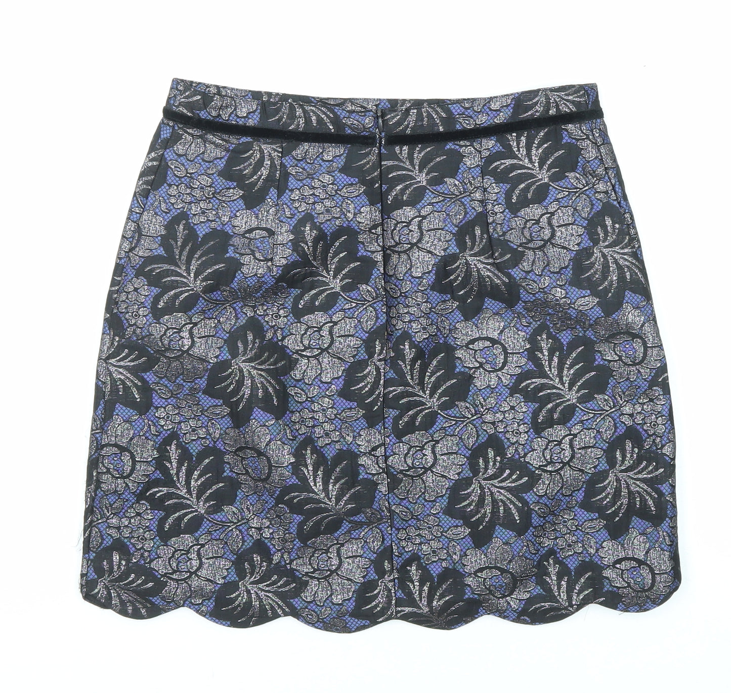 Oasis Womens Multicoloured Floral Polyester A-Line Skirt Size 8 Zip