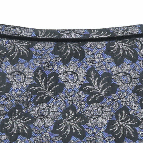 Oasis Womens Multicoloured Floral Polyester A-Line Skirt Size 8 Zip