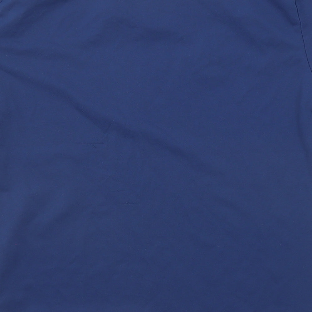 adidas Mens Blue Polyester T-Shirt Size M Round Neck