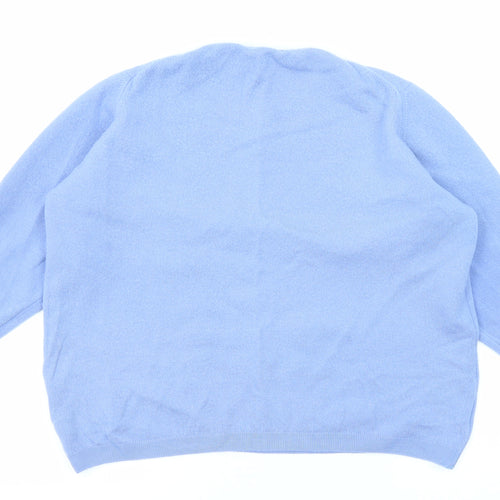 EWM Womens Blue Round Neck Wool Pullover Jumper Size 22 - Size 22-24