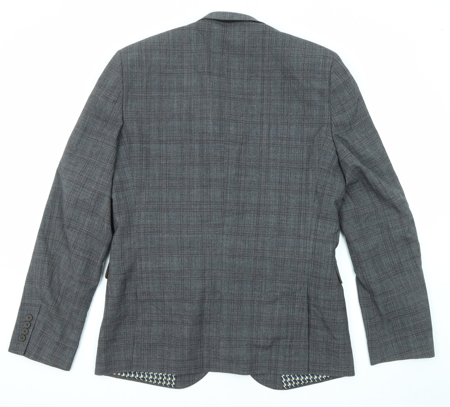 NEXT Mens Grey Plaid Wool Jacket Blazer Size 42 Regular