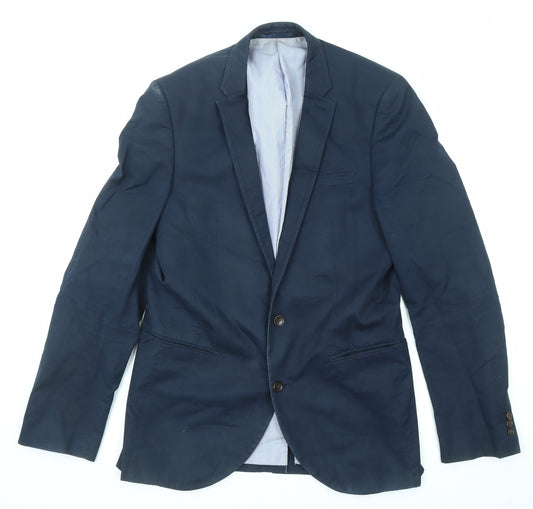 NEXT Mens Blue Cotton Jacket Suit Jacket Size 40 Regular