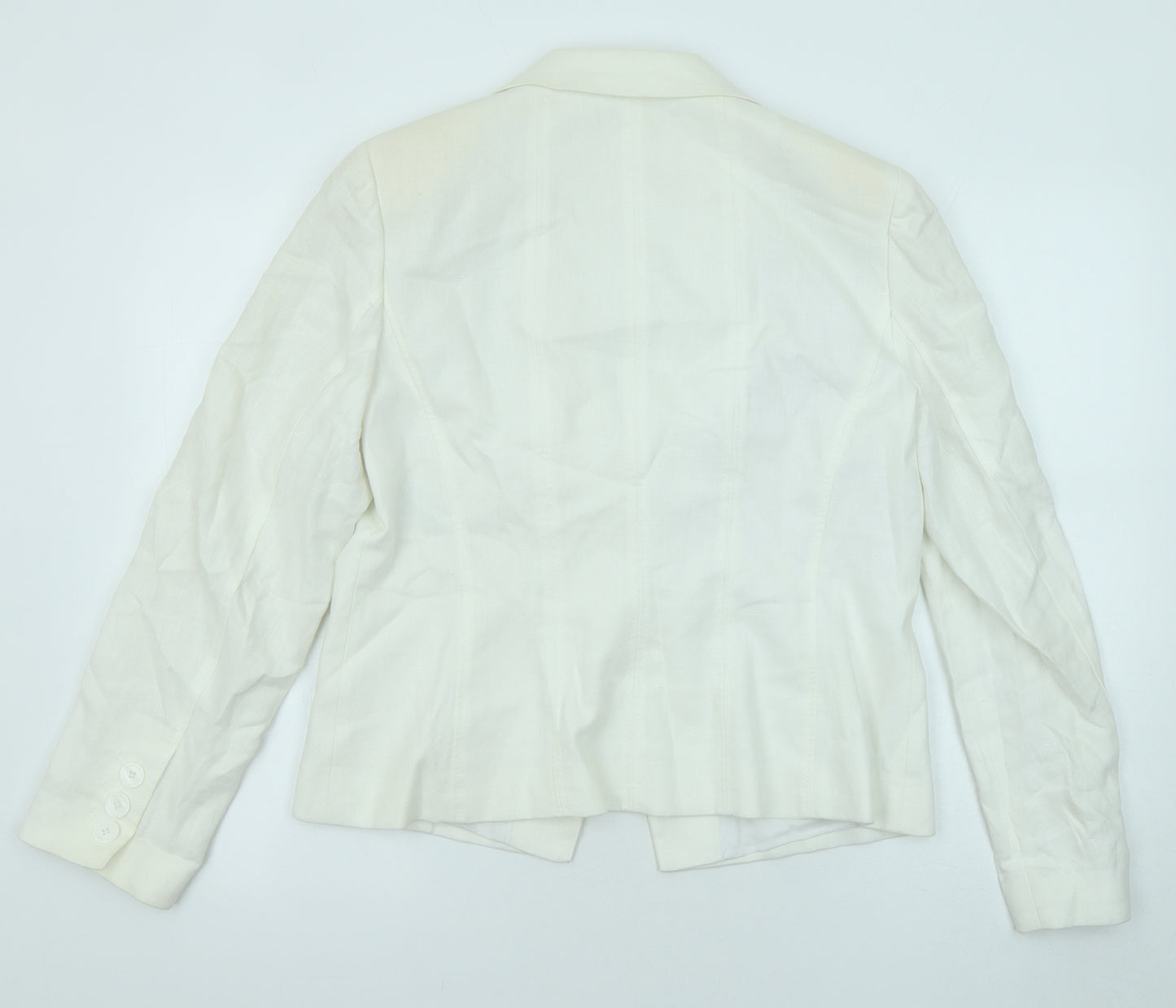 Planet Womens White Jacket Blazer Size 14 Button