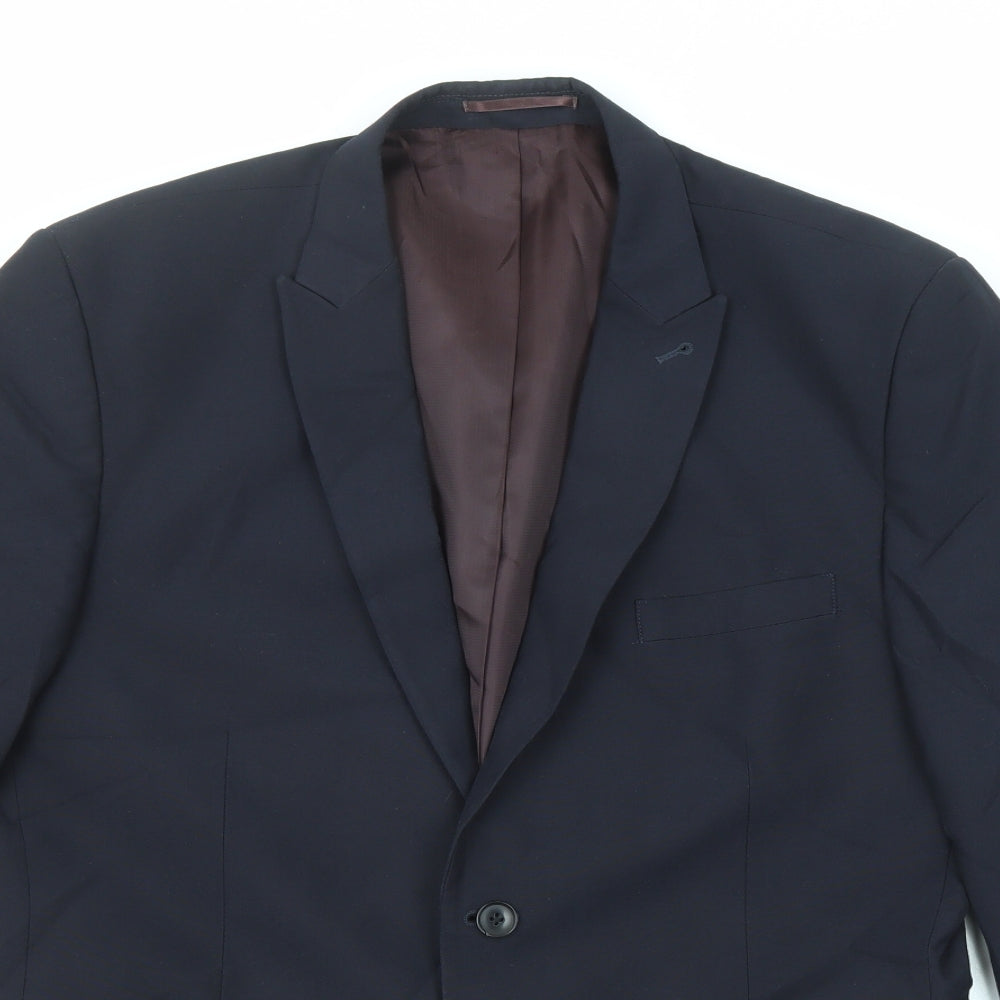 NEXT Mens Blue Polyester Jacket Suit Jacket Size 44 Regular