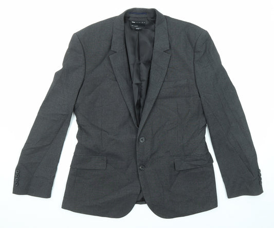ASOS Mens Grey Polyester Jacket Suit Jacket Size 40 Regular