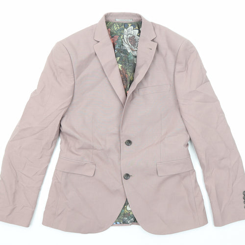 NEXT Mens Pink Polyester Jacket Suit Jacket Size 38 Regular