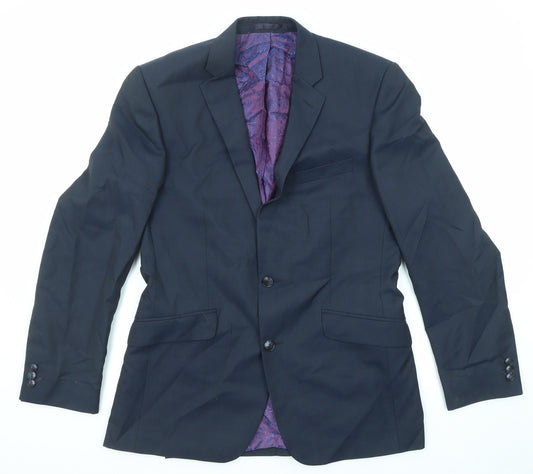 Gibson Mens Blue Wool Jacket Suit Jacket Size 38 Regular
