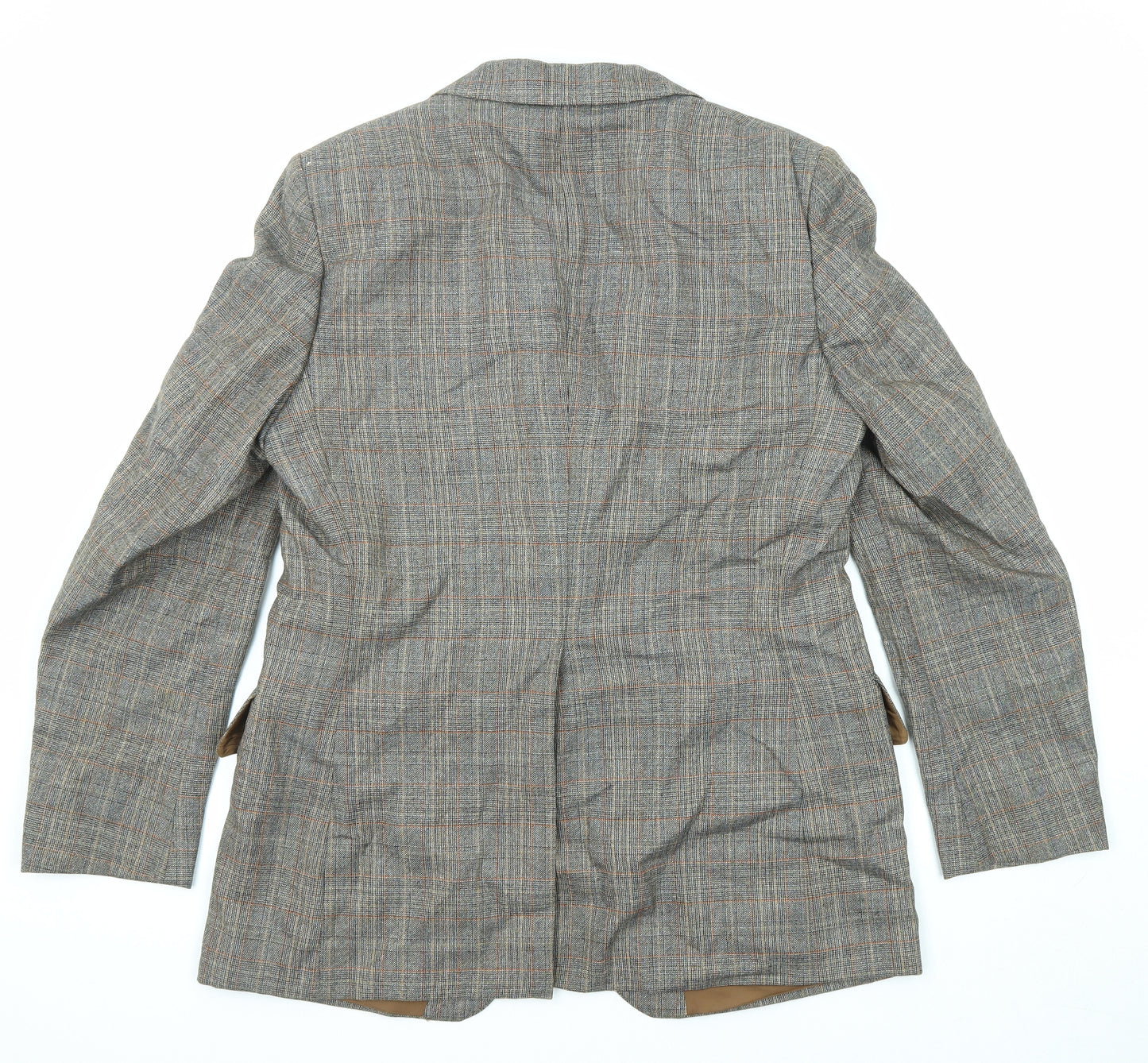 John Weitz Mens Grey Plaid Viscose Jacket Blazer Size 42 Regular