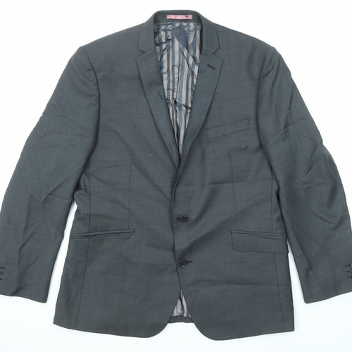 Flintoff Mens Grey Wool Jacket Suit Jacket Size 42 Regular