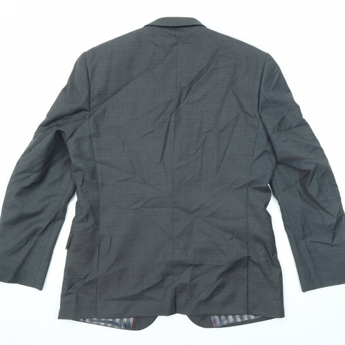 Flintoff Mens Grey Wool Jacket Suit Jacket Size 42 Regular