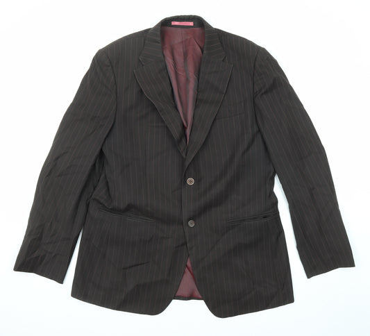 NEXT Mens Brown Striped Wool Jacket Suit Jacket Size 42 Regular