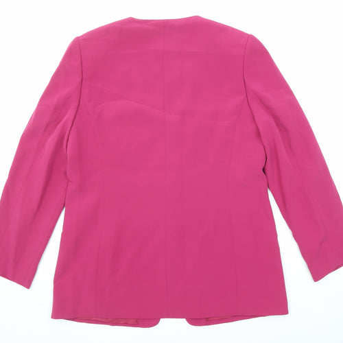 Jacques Vert Womens Pink Jacket Blazer Size 14 Button - Flower Details