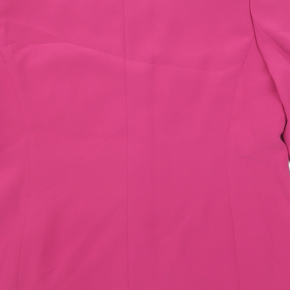 Jacques Vert Womens Pink Jacket Blazer Size 14 Button - Flower Details