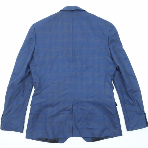 Limehaus Mens Blue Striped Polyester Jacket Suit Jacket Size 40 Regular