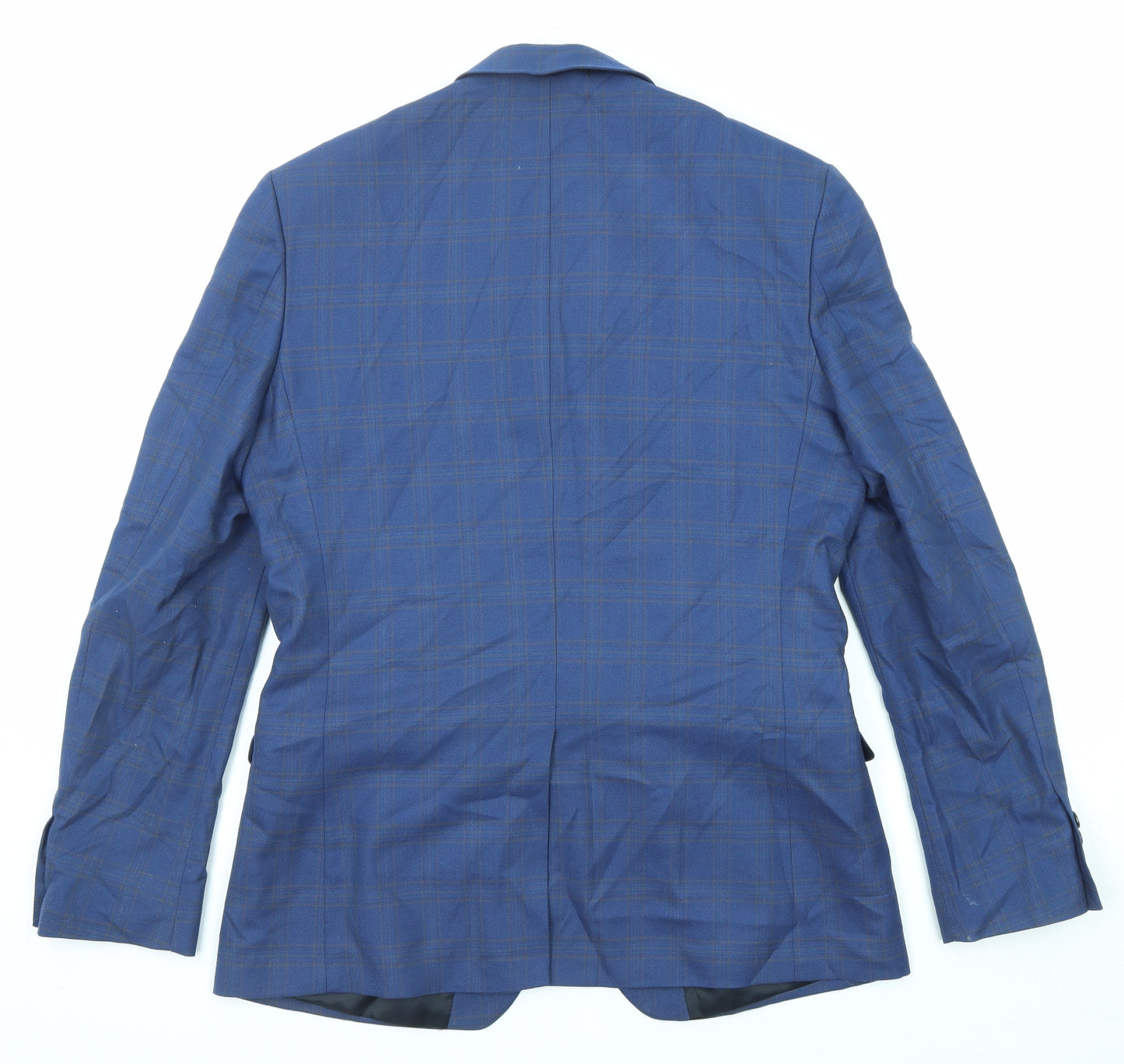 Limehaus Mens Blue Striped Polyester Jacket Suit Jacket Size 40 Regular