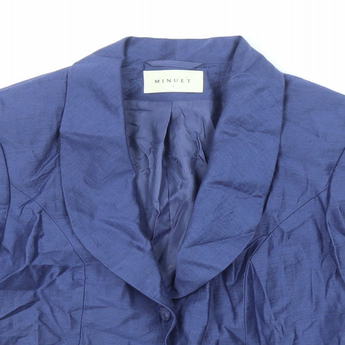 Minuet Womens Blue Jacket Blazer Size 10 Button