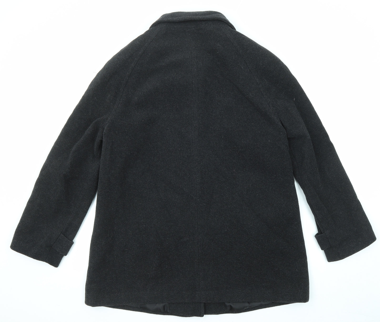 EWM Womens Black Pea Coat Coat Size 14 Button