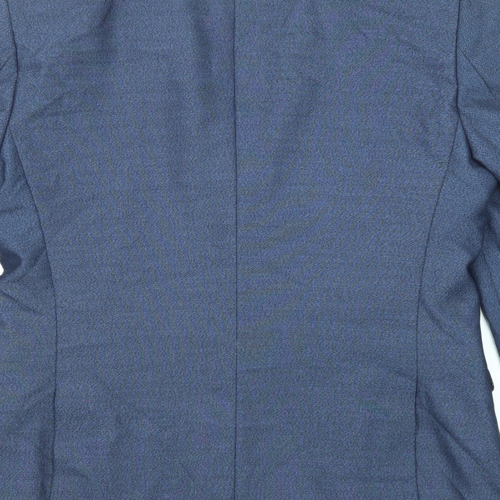 Burton Mens Blue Polyester Jacket Blazer Size 40 Regular