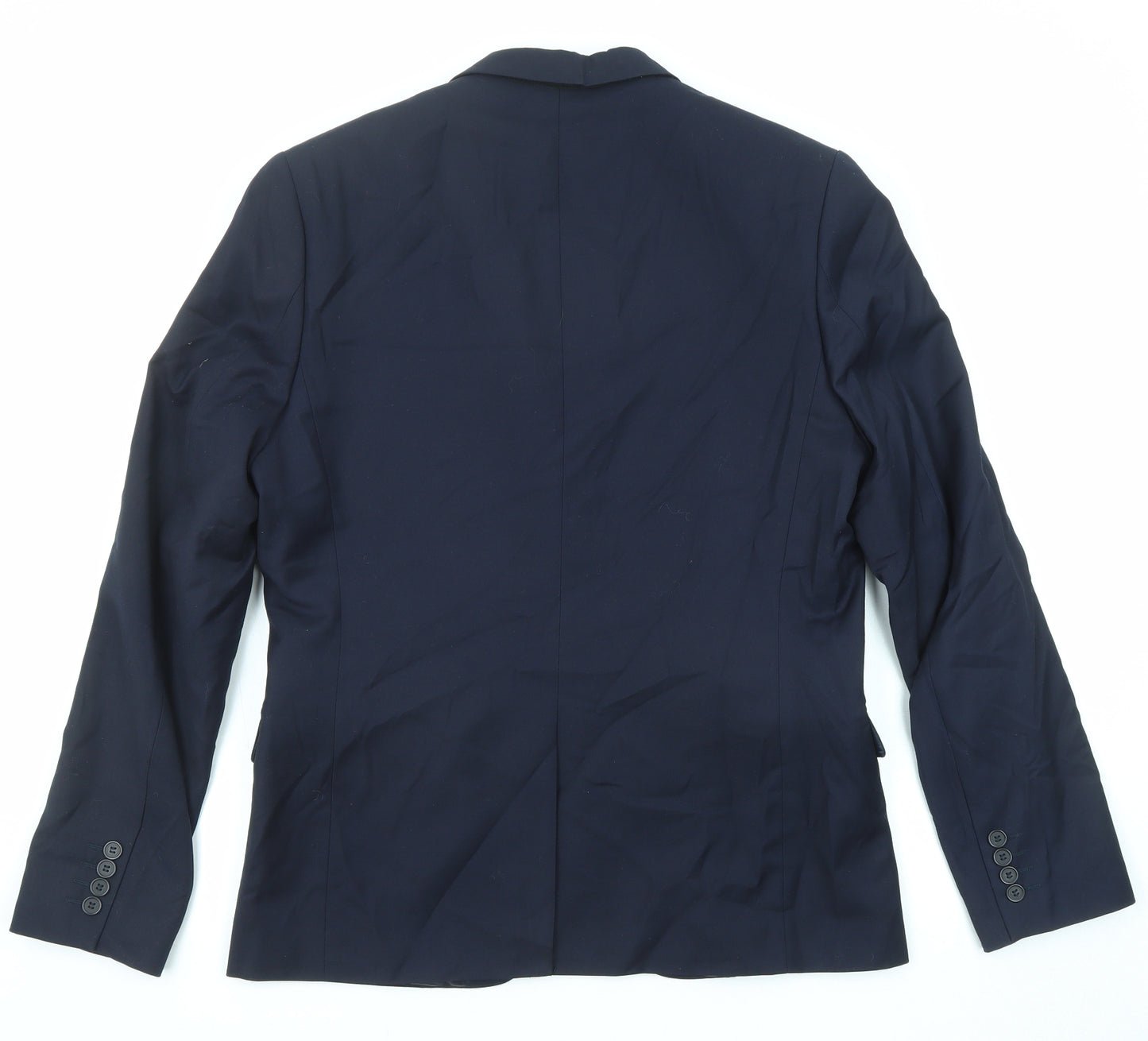 H&M Mens Blue Polyester Jacket Suit Jacket Size 50 Regular