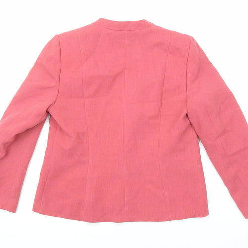 Eastex Womens Pink Polyester Jacket Blazer Size 10 Button
