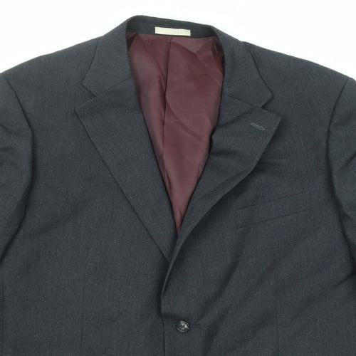 Greenwoods Mens Black Wool Jacket Suit Jacket Size 46 Regular