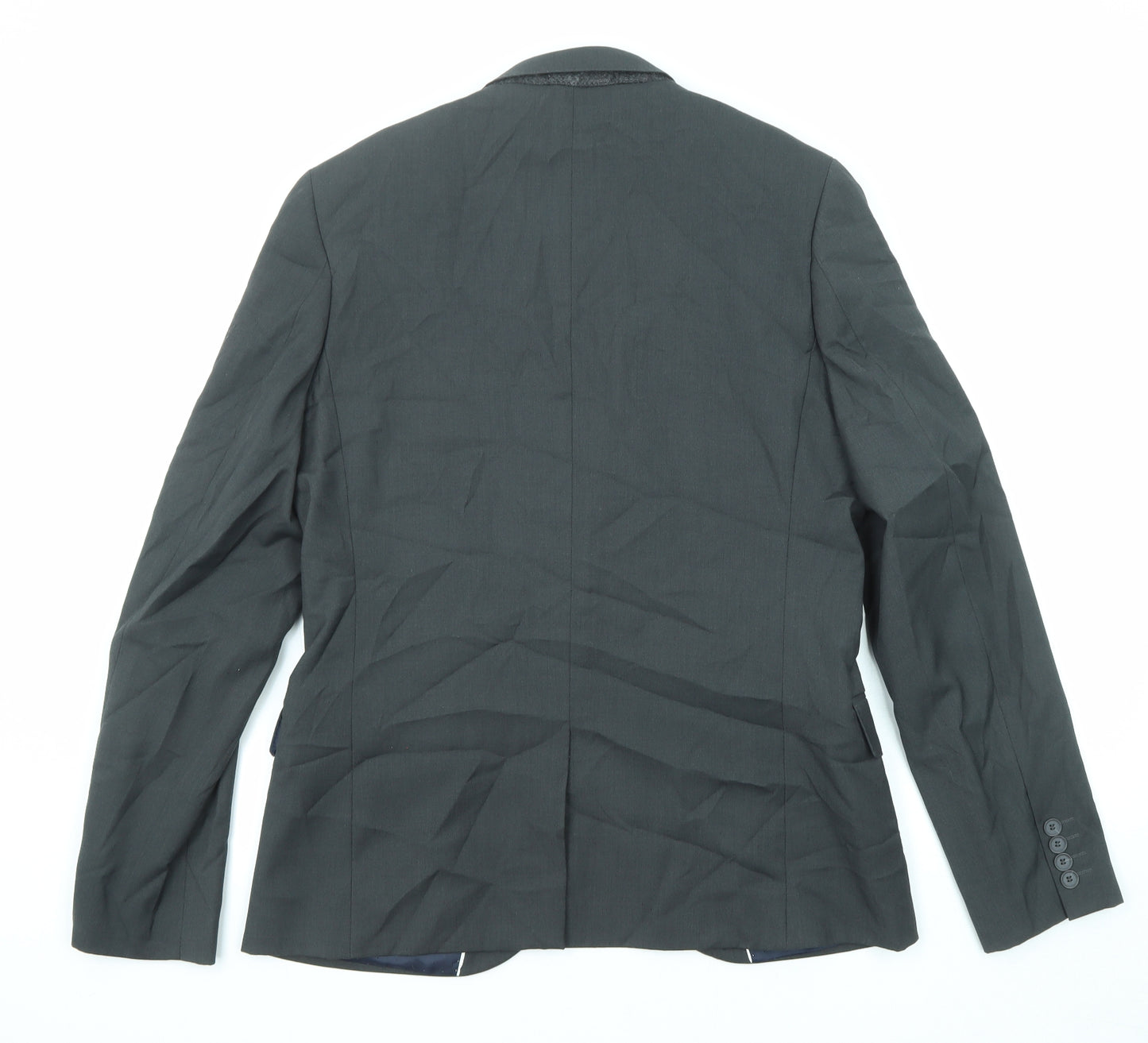 Topman Mens Grey Polyester Jacket Suit Jacket Size 40 Regular